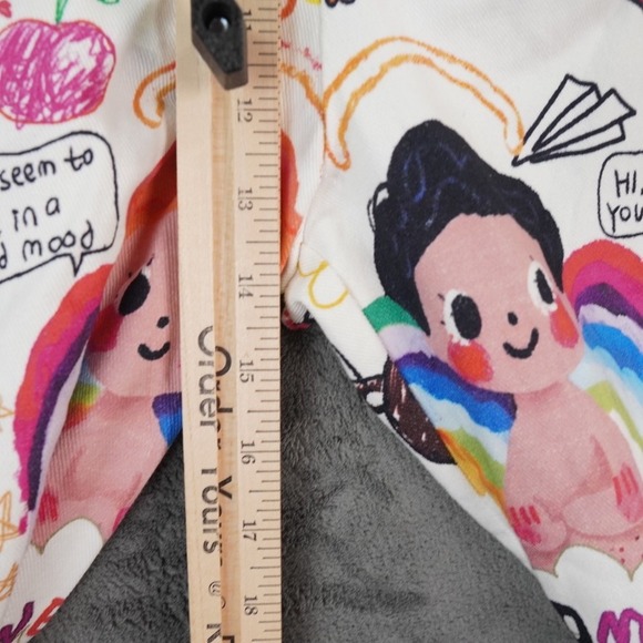 Shein Overalls Womens M Multicolor Kidcore Teacher‎ Doodle All Over Print - Picture 10 of 15